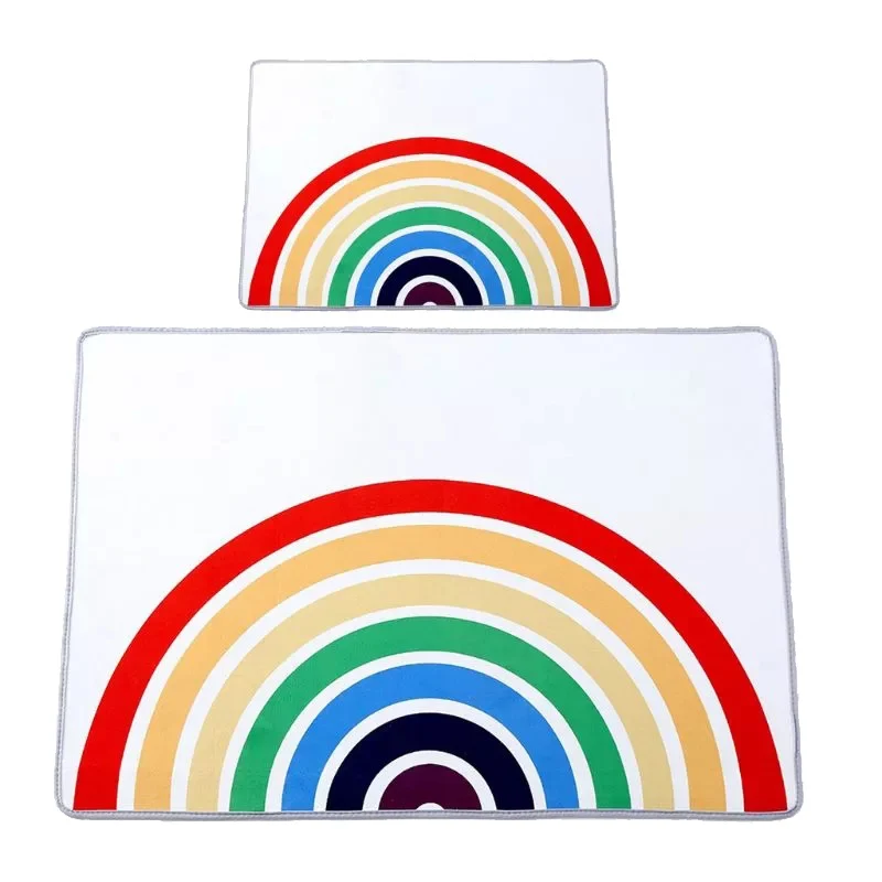 

2 Pieces Of Children's Room Rainbow Carpet Crawling Mat Non-Slip Play Mat Play Carpet Children's Baby Room Decoration