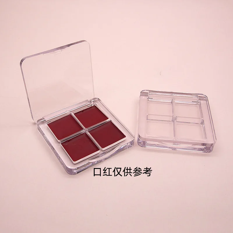 

4 Grid Rectangular Eyeshadow Palette Empty Container Clear Plastic Portable Lipstick Dispenser Box Tray Makeup Storage Box Tool