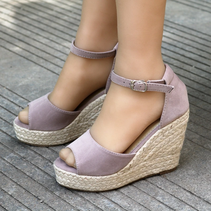 Женские босоножки на танкетке Crystal Queen превосходные высокой платформе туфли