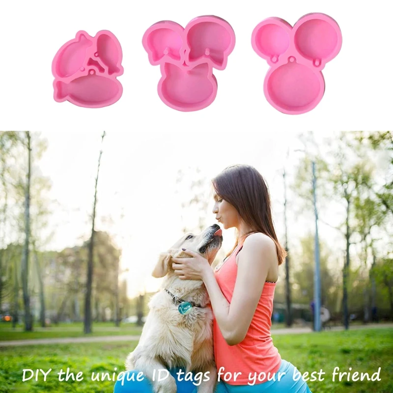

85LB DIY Cat Head Keychain Silicone Epoxy Mold DIY Keychain Pendant Jewelry Crafting Mould for Valentine Love Gift Craft