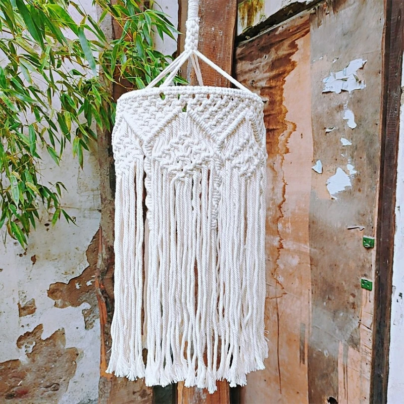 

Elegant Nordic Bohemian Tassel Lampshade Hand-woven Hanging Decor Pendant Crafts 95AA
