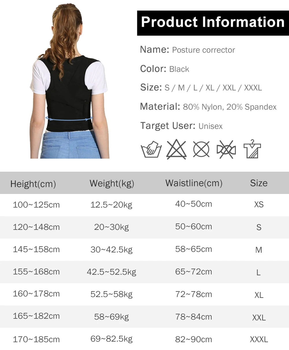 Aptoco Регулируемый Корректор Осанки Спины терапия спины плечо поясничный бандаж