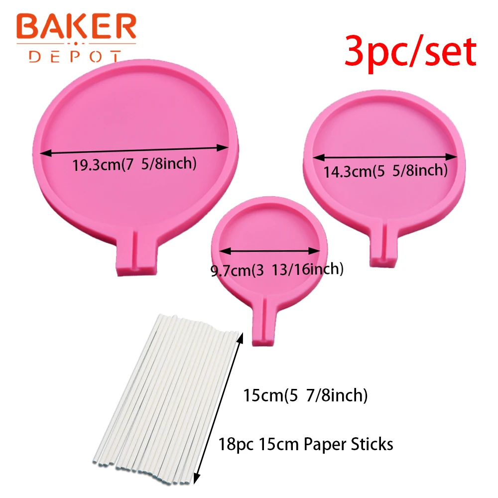 CDY-464-set BAKER DEPOT большая силиконовая форма для леденца Сердце Шоколад Конфеты леденец Форма Торт Кондитерские украшения инструмент DIY День рождения Валентина - Цвет: CDY-464-set