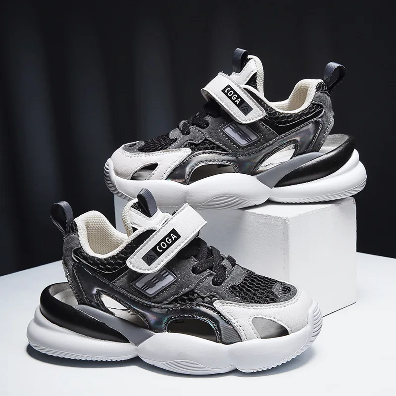 Сандалии детские пляжные мягкие кожаные Нескользящие плоская подошва