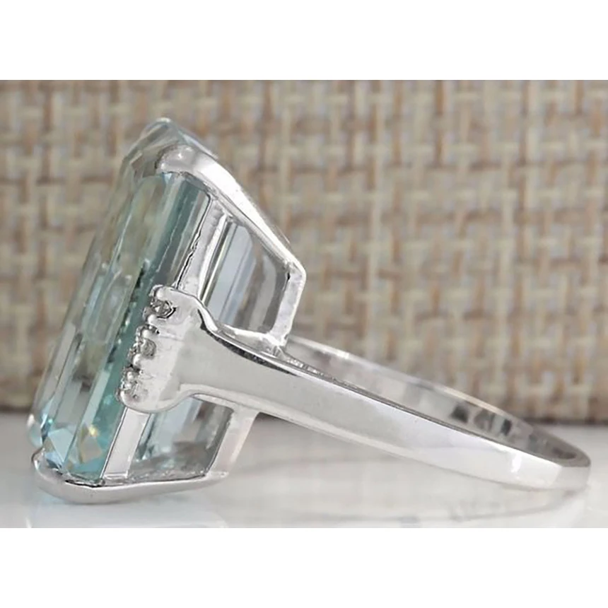 

925 sliver Blue Topaz Ring for Women Sapphire Bizuteria Silver 925 jewelry Jewelry Gemstone Turquoise Gemstone Sapphire Ring box