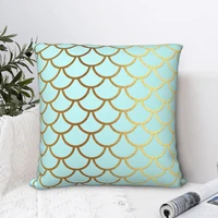 mermaid scales square pillowcase cushion cover cute zip home decorative polyester sofa seater simple 4545cm