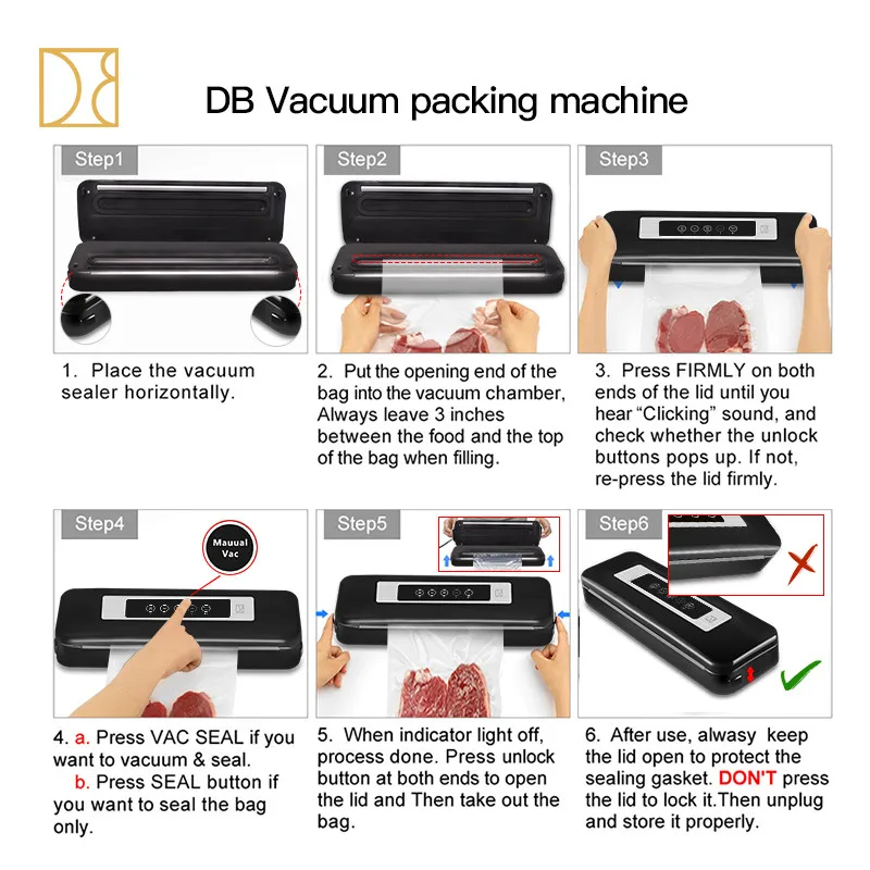

Electric Vacuum Packing Machine Multifunctional Vacuum Sealer for Food Storage Food Packer Vacuum Bags for Vacum Packaging L025