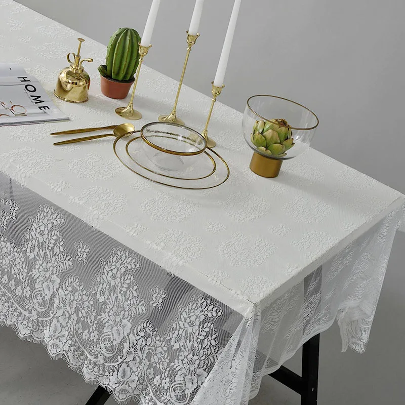 Кружевная скатерть ручной работы вязаная крючком круглая и квадратная Садовая