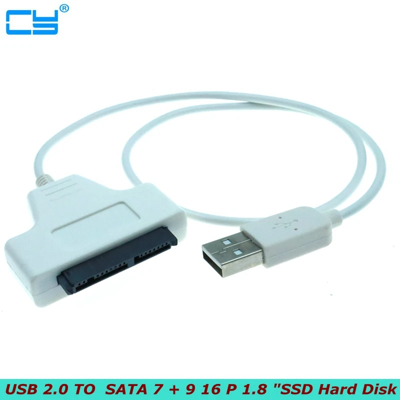 1 шт./лот USB 2 0 para Micro SATA 7 + 9 16 P 8 &quotSSD жесткий диск Cabo Adaptador 50 см|Компьютерные кабели и