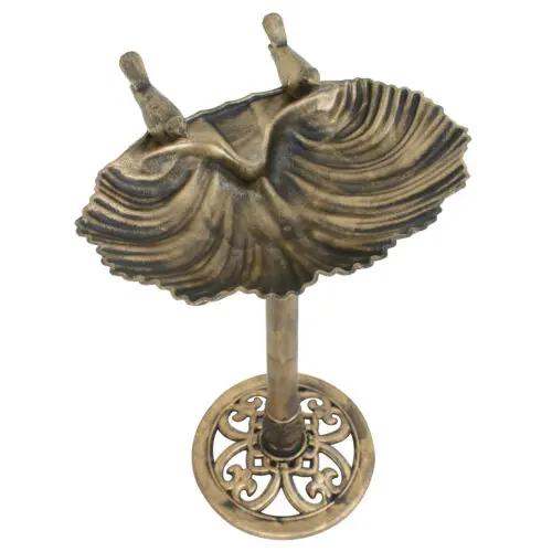 Сидячая пара античная Золотая подставка для птичьей ванны уличный садовый декор