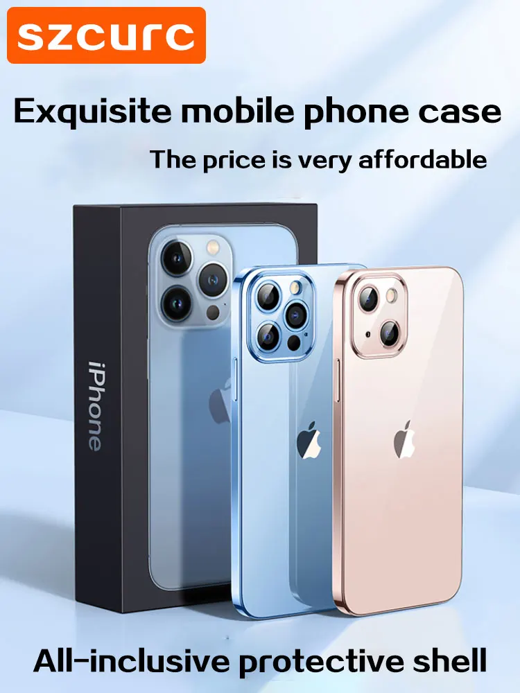 

For iphone 13 pro max case12 Phone Luxury Phone case cover silicone Ultra-thin X XS XR 11 Mini case Protect lens iphone13 Case