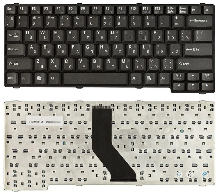 Клавиатура для ноутбуков Toshiba Satellite L100 L30 L25 L15 L110 L120 Series Русская Чёрная p/n: V