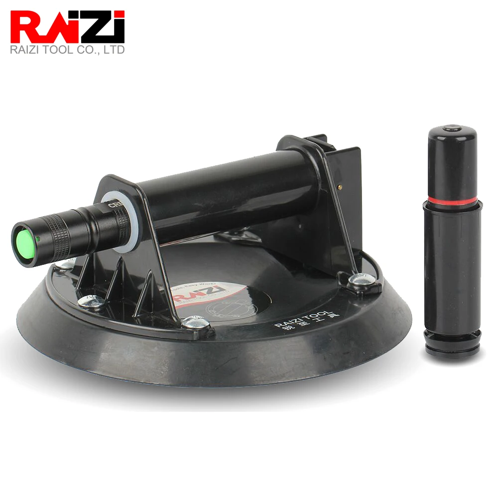 Raizi 8 inch Electric Vacuum Suction Cup with One Battery+Pump for Tile Glass Lifting Smooth Surface Heavy Duty Vacuum Lifter