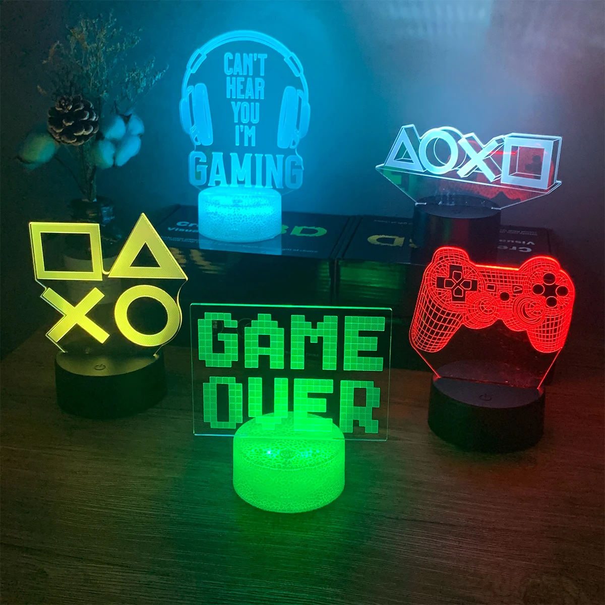 Ночник 3D для игровой комнаты настольное освещение настройки декор настольной