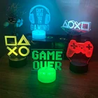 Ночник 3D для игровой комнаты, настольное освещение для настройки, декор для настольной игровой консоли, значок с датчиком логотипа, прикроватный подарок для детей
