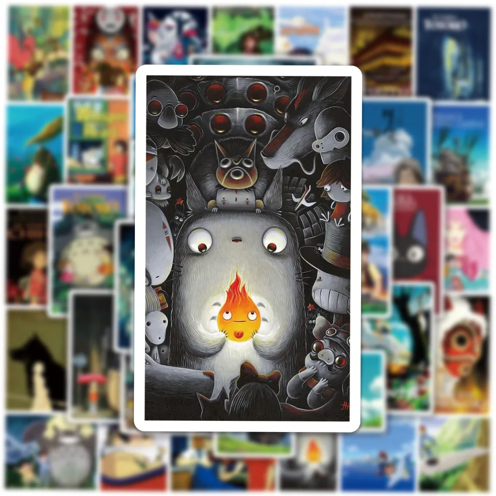 103050pcs japanese anime stickers aesthetic ghibli hayao miyazaki spirited away princess totoro cartoon kid toy sticker packs free global shipping