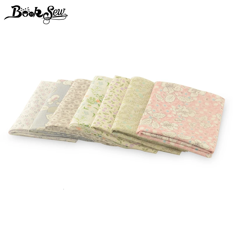 Booskew Home Telas, хлопок, ткань, 40 см x 50 см, 7 шт., набивные цветы, жировые кварталы, сделай сам, ручная работа, подушка для шитья, лоскутное шитье, кукольная кровать