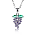Очаровательное серебряное ожерелье с фиолетовым хрустальным кулоном Чокеры с виноградом для женщин Прямая поставка для женщин и девушек Модная бижутерия подарок