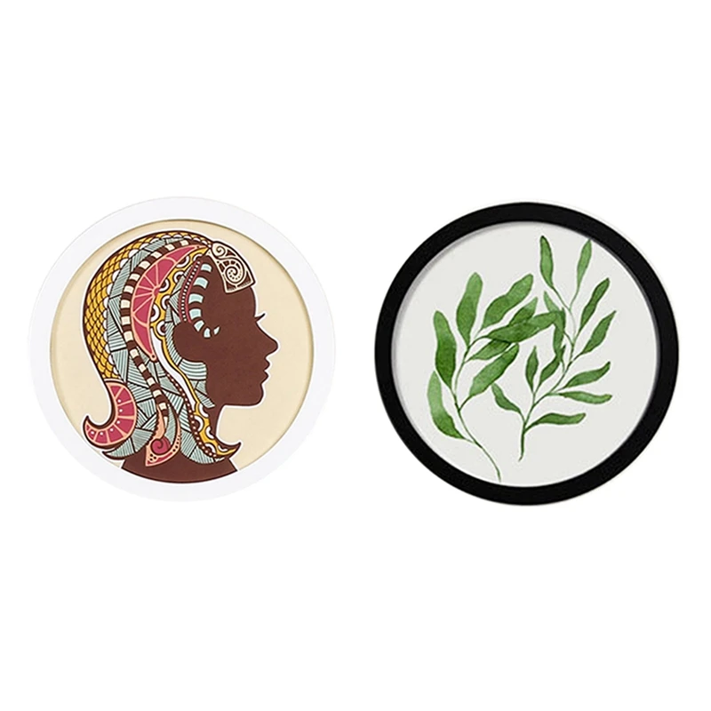 

Круглые деревянные рамки для картин, 2 шт., настенный деревянный держатель для картин «сделай сам», украшение для дома, 7 дюймов, белый и 10 дюй...