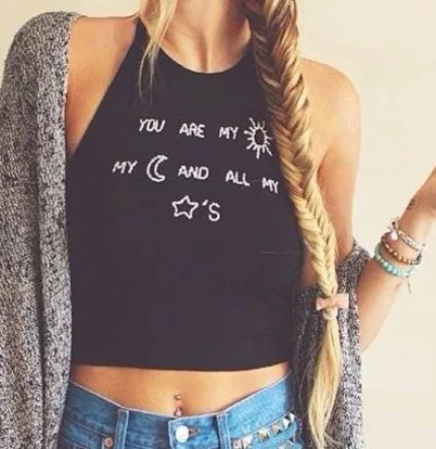 Женская футболка в европейском стиле с круглым вырезом и буквенным принтом |