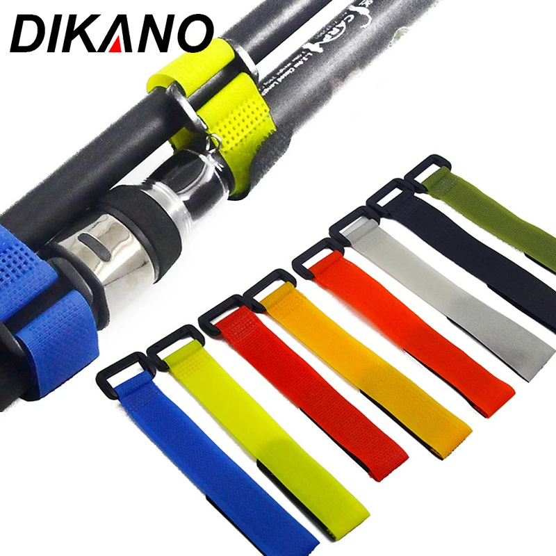

10 Pcs Fishing Rod Tie Holder Strap Fastener Reusable Belts Adjustable Fishing Tackle Accessories