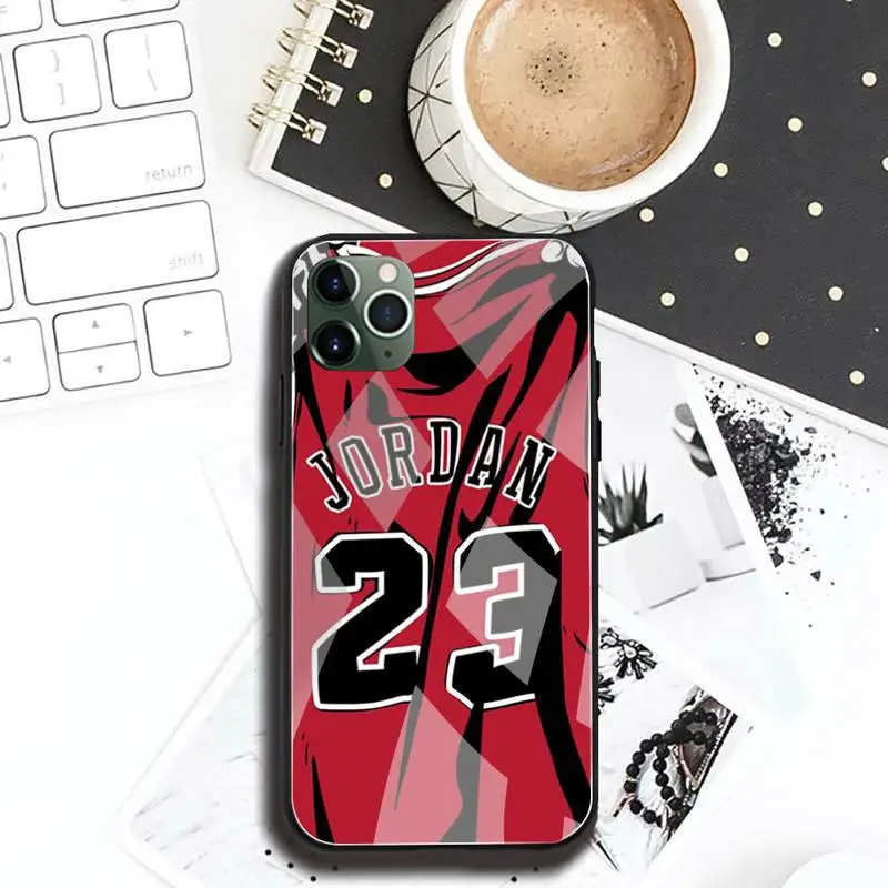 

Basketball 23 Jordan Phone Case Tempered Glass For iPhone 12 pro max mini 11 Pro XR XS MAX 8 X 7 6S 6 Plus SE 2020 case
