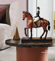 creative statue elegant lady riding a war horse art sculpture resin crafts home office decor figurines wedding ornaments gift