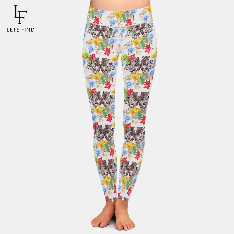 LETSFIND с изображением тигра и цветочным дизайном из принт Для женщин высокой
