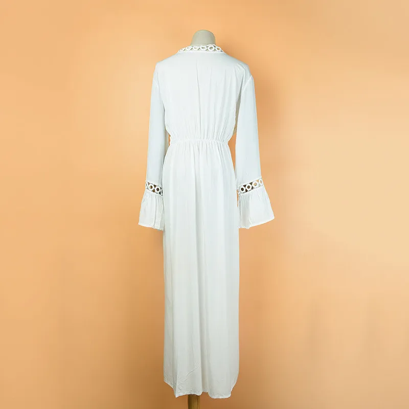 Женский купальник 2020 накидка на бикини кафтан с длинным рукавом Пляжная туника