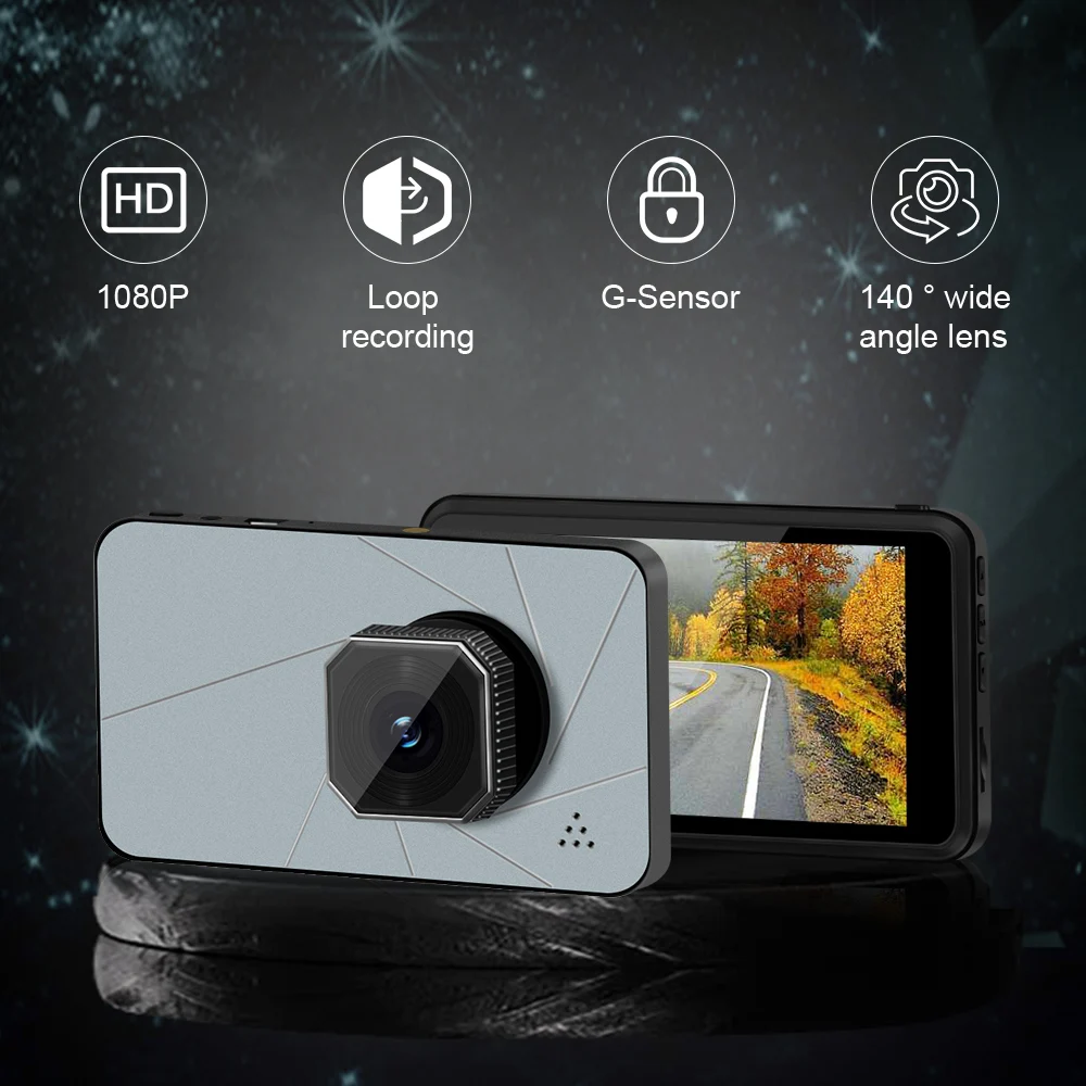 Видеорегистратор для автомобиля Full HD 1080P 4 дюйма Dashcam двойная камера заднего вида