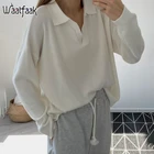 Женский винтажный свитер с отложным воротником, на осеньзиму