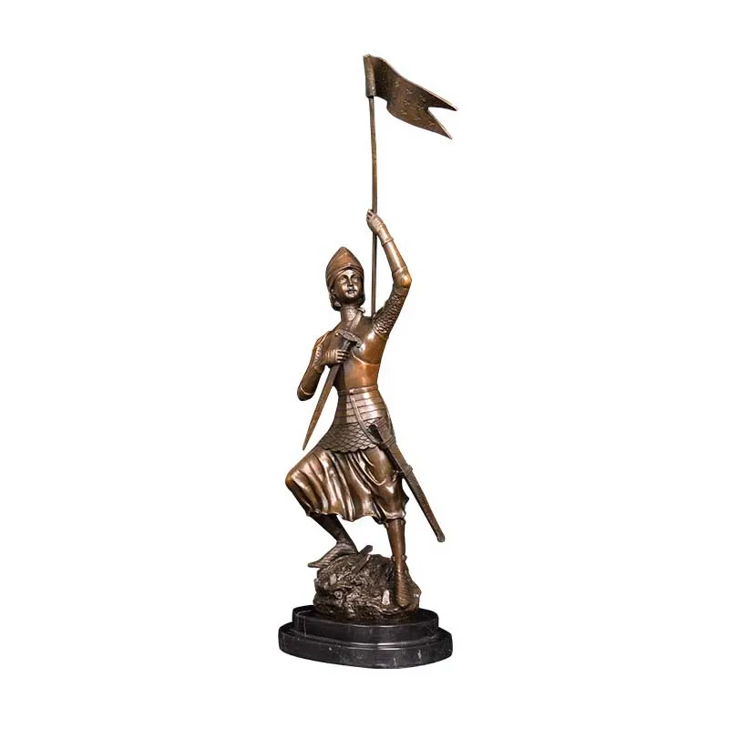

Ivorique DS-210 Europe Warrior in Armor Bronze Sculpture Soldier Statue Man Office Table Decor Antique Art Figurine Statuette