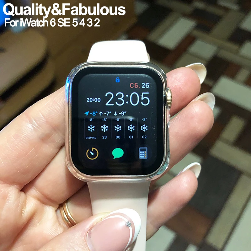 Бампер Экран протектор чехол Крышка для наручных часов iwatch 6 5 4 3 SE 2IN1 стекло Apple Watch