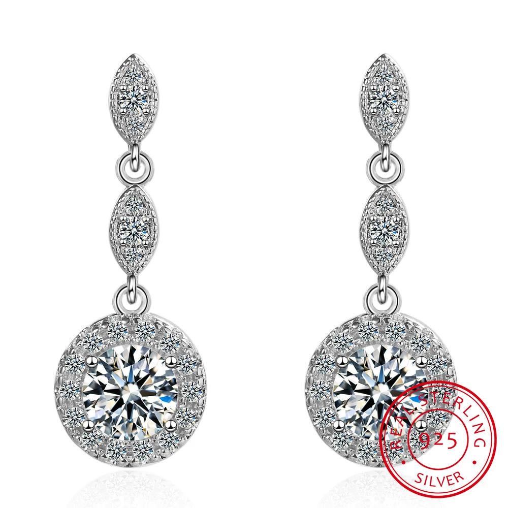 

Женские серьги-гвоздики из серебра 925 пробы с круглым цирконием