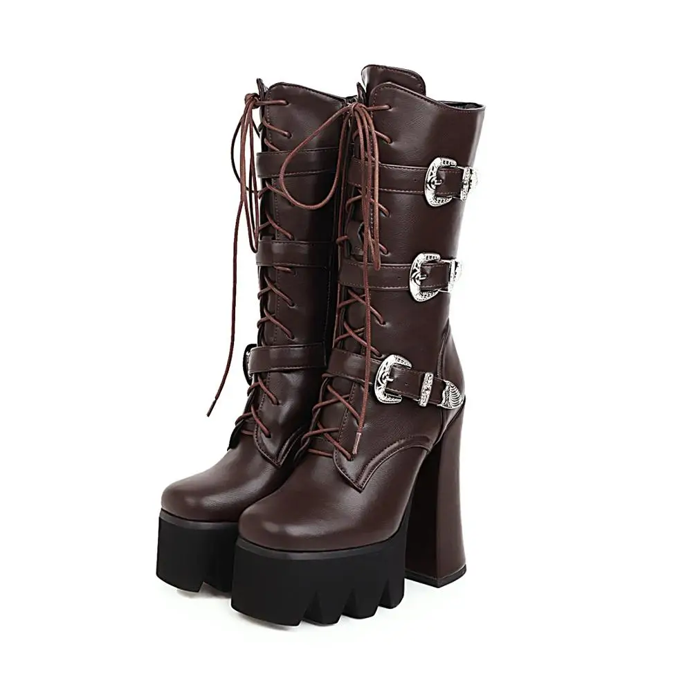 Пикантные ботинки на платформе и очень высоком каблуке 15 см женские ботильоны