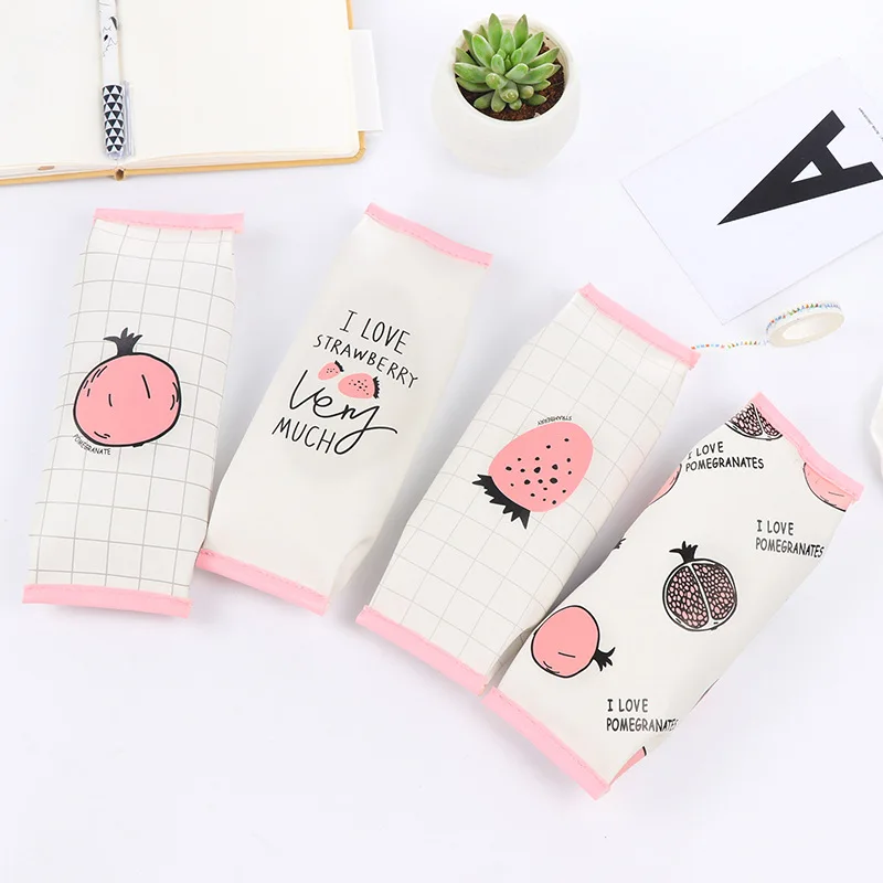 Творческий граната клубника школьный Карандаш Чехол милые из искусственной кожи