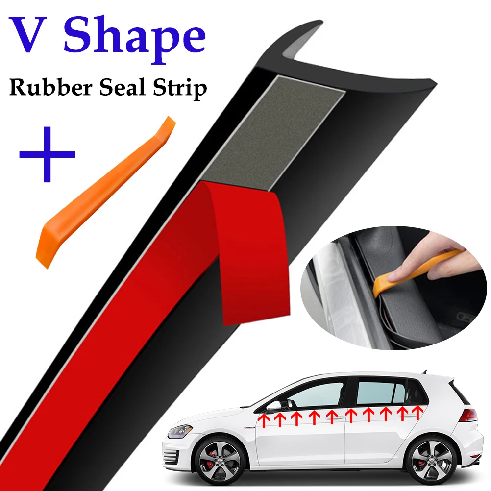 

Car Window Seal Strip V Shape Side Door Sealing Strips Auto Rubber Filler Noise Insulation Weatherstrip Sealant Tool Accessories