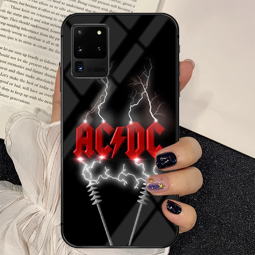 

Music-F-Band-S-ACDC AC-C-DC Phone Tempered Glass Case Cover For Samsung Galaxy S Note 5 6 9 10 10E 20 21 FE Plus Uitra Etui