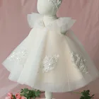 Корейский стиль; Роскошные платья для маленьких девочек для крещения; Кружевное платье принцессы с аппликацией на день рождения; Платье для причастия для девочек; Vestidos