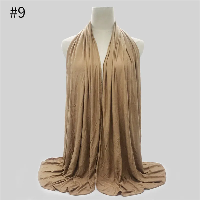 

Fashion Modal Cotton Jersey Hijab Scarf Women Muslim Shawl Plain Soft Turban Head Wraps Islamic Africa Headband 170x55cm