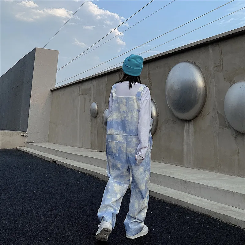 

japan style ins loose pockets pants button full length moda feminina Women's Clothing high Jumpsuits, Playsuits & Bodysuits new