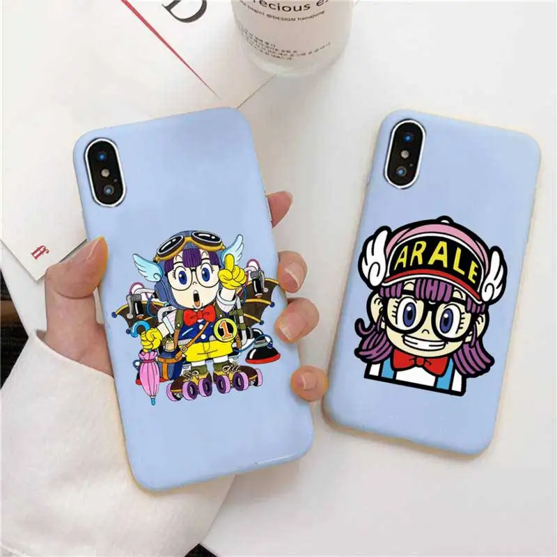 

Anime Dr. Slump Arale Phone Case For IPhone 6 6s 7 8 Plus X Xs Xr Xsmax 11 12 Pro Promax 12mini Candy Blue Silicone Cover