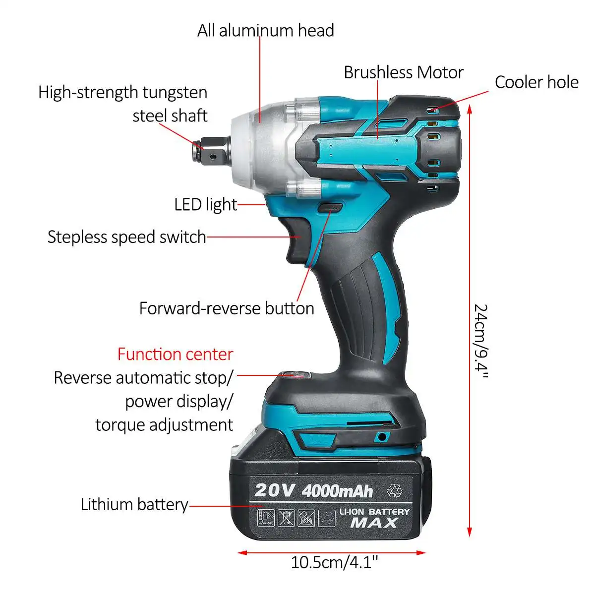 Brushless Electric Impact Wrench 588N.M Torque 1/2 Socket Cordless Screwdriver Power Tools 7000rpm for Makita 18V Battery | Инструменты