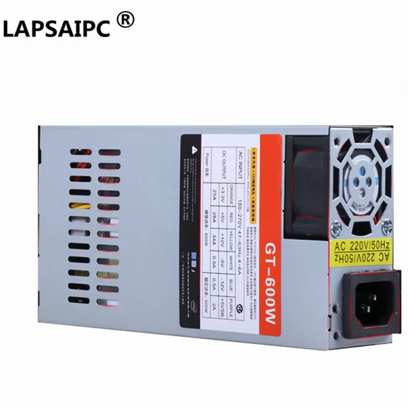 

Lapsaipc GT-600W PSU for SpeedCruiser ATX 12V S3 K39 K35 M41 M24 GPU FLEX NAS Small 1U Rated 500W Peak 600W new Power Supply