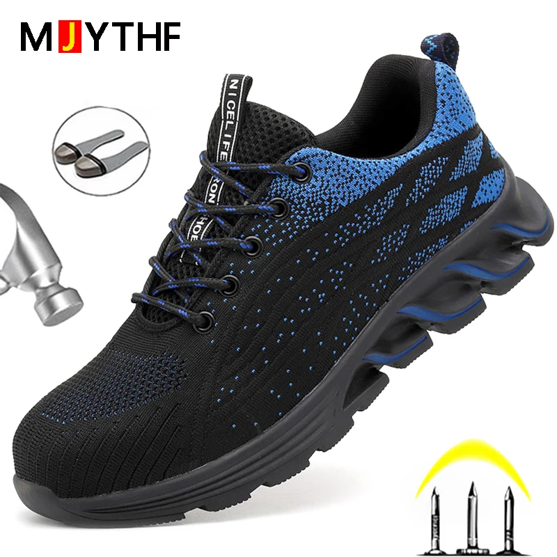 New Safety Shoes Men Work Sneakers Indestructible Work Shoes Anti-puncture Safety Boots Steel Toe Shoes Sports Industrial Shoes
