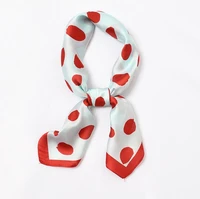yishine new 70x70cm women multifunction polyester silk scarf dots satin small square wraps scarves neckwear handkerchief
