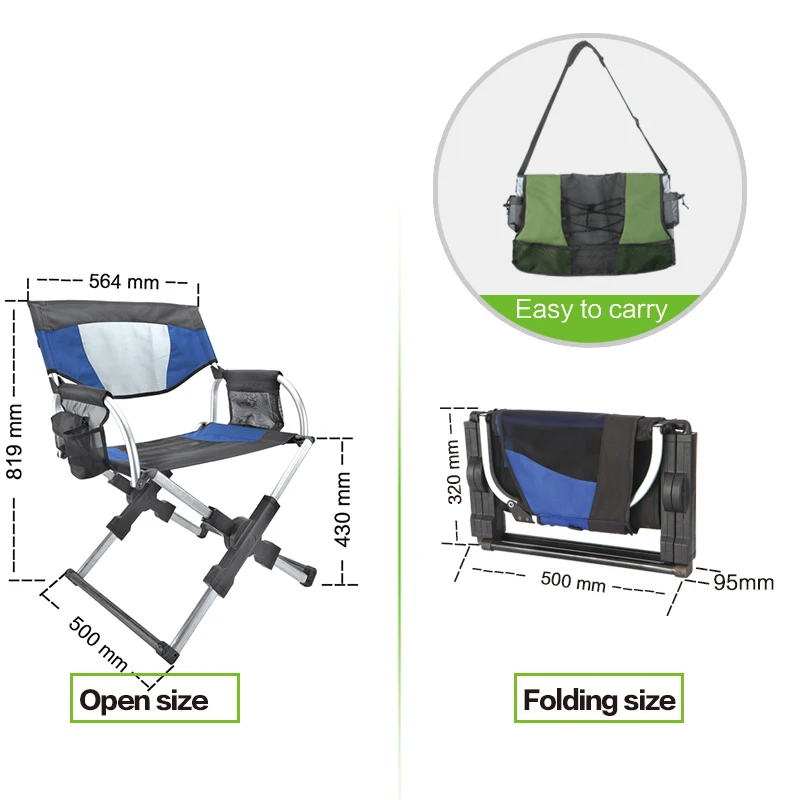 売却 金属屋外アルミポータブル折りたたみ椅子ビーチスツールディレクターチェア