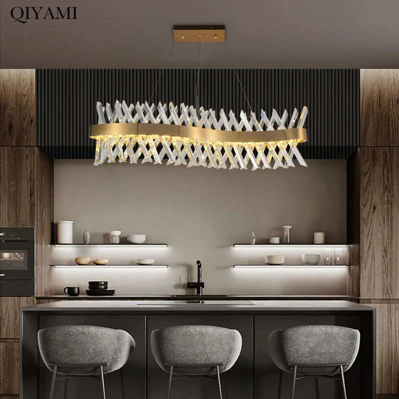 Современная светодиодная люстра из нержавеющей стали лампа с матовой бронзовой