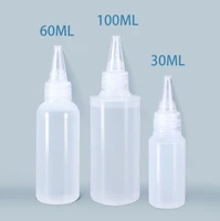 50pcs 30ml 60ml 100ml 100ml soft squeezable glue bottle empty hdpe small sample bottles translucent pigment storage container