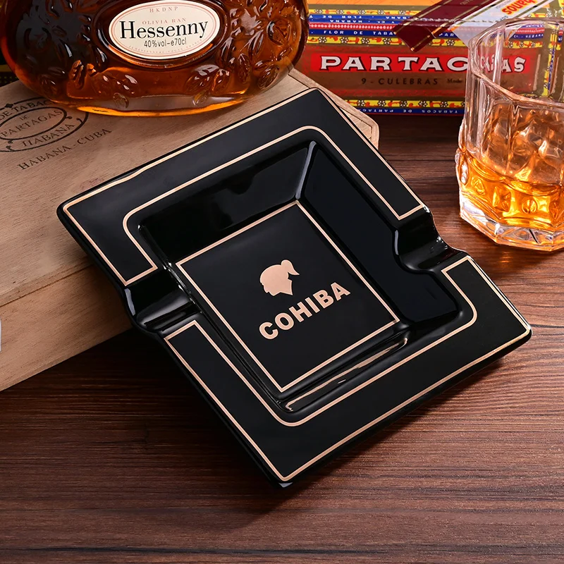 

Cohiba Cigar Ceramic Metal Cigar Ash Tray Cigarette Ashtrays Smoking Accessories